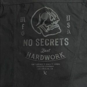 Top threads men’s black denim jacket size XL